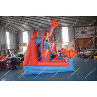 Sport Party Inflatable Basketball Target Shooting Game Fun And Fitness Inflatable Basketball Hoop Bounce Playhouse