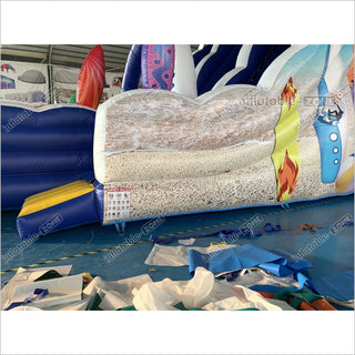 Commercial Inflatable Surf Boards Inflatable Water Slides Giant Moonwalk Water Slide With Inflatable Pool