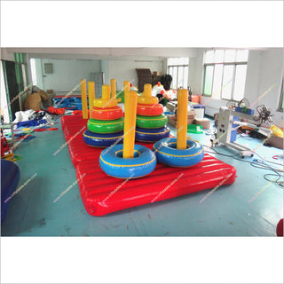 Team Building Games Inflatable Tower Of Hanoi Interactive Move Ring Toss Inflatable Sports Toys