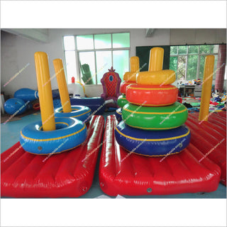 Team Building Games Inflatable Tower Of Hanoi Interactive Move Ring Toss Inflatable Sports Toys