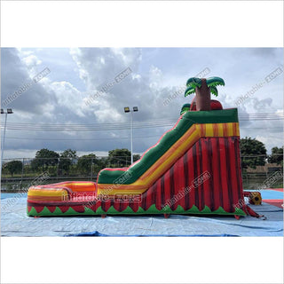 Tropical Dual Lane Water Slide Inflatable Play Center Adult Blow Up Waterslide Inflatable Pool Playground