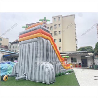 Tropical Inflatable Water Slide With Splash Pool Large Commerical Outdoor Lava Water Slide