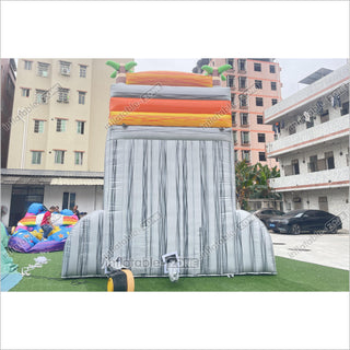 Tropical Inflatable Water Slide With Splash Pool Large Commerical Outdoor Lava Water Slide