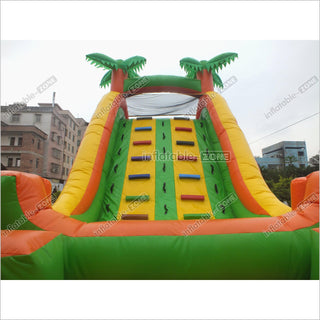 Tropical Obstacle Course Jumper Rental Inflatable Fun Run Assault Course Bouncy Castle For Sale