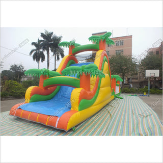 Tropical Obstacle Course Jumper Rental Inflatable Fun Run Assault Course Bouncy Castle For Sale