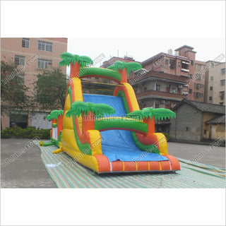 Tropical Obstacle Course Jumper Rental Inflatable Fun Run Assault Course Bouncy Castle For Sale