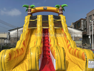 Tropical Wave Water Slide Party Jumper Rental Commercial Playground Equipment Inflatable Water Slide Into Pool