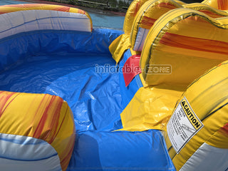 Tropical Wave Water Slide Party Jumper Rental Commercial Playground Equipment Inflatable Water Slide Into Pool