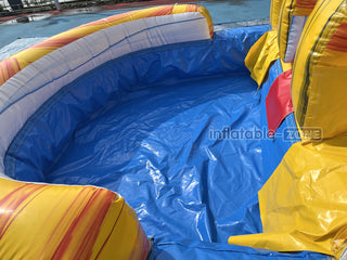 Tropical Wave Water Slide Party Jumper Rental Commercial Playground Equipment Inflatable Water Slide Into Pool