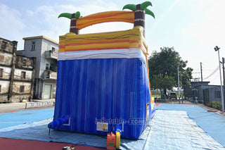 Tropical Wave Water Slide Party Jumper Rental Commercial Playground Equipment Inflatable Water Slide Into Pool