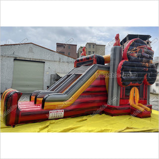 Outdoor Inflatable 3D Monster Truck Bounce Slide Combo Inflatable Jump House Bouncy Castle Double Slide