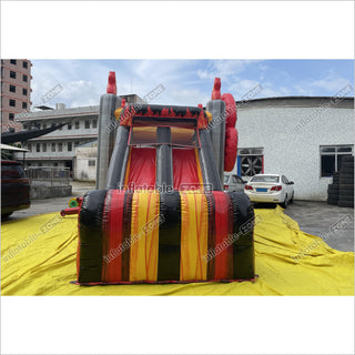 Outdoor Inflatable 3D Monster Truck Bounce Slide Combo Inflatable Jump House Bouncy Castle Double Slide