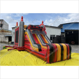 Outdoor Inflatable 3D Monster Truck Bounce Slide Combo Inflatable Jump House Bouncy Castle Double Slide