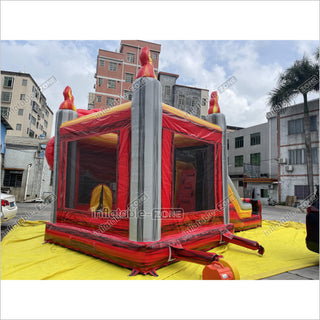 Outdoor Inflatable 3D Monster Truck Bounce Slide Combo Inflatable Jump House Bouncy Castle Double Slide