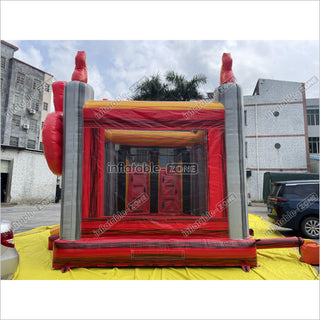 Outdoor Inflatable 3D Monster Truck Bounce Slide Combo Inflatable Jump House Bouncy Castle Double Slide