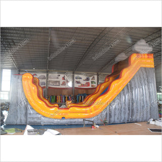 Volcano Lava Inflatable Slide Large Blow Up Inflatable Wave Dual Lane Slip And Slide Jumping For Parties