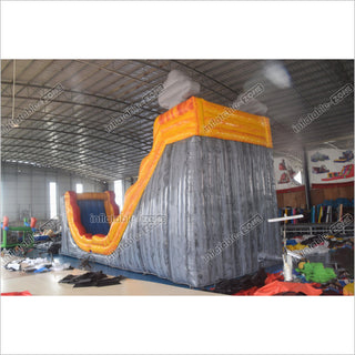 Volcano Lava Inflatable Slide Large Blow Up Inflatable Wave Dual Lane Slip And Slide Jumping For Parties