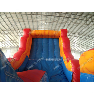 Volcano Lava Inflatable Slide Large Blow Up Inflatable Wave Dual Lane Slip And Slide Jumping For Parties