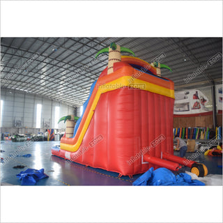 Palm Paradise Inflatable Water Slide Tropical Single Lane Wet Dry Waterslide Inflatable Pool