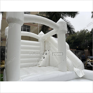 White Wedding Bouncy Castle With Slide Combo Inflatable Party Bounce House With Ball Pit Pool