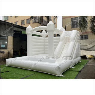 White Wedding Bouncy Castle With Slide Combo Inflatable Party Bounce House With Ball Pit Pool