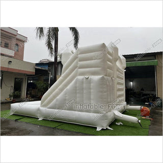 White Wedding Bouncy Castle With Slide Combo Inflatable Party Bounce House With Ball Pit Pool