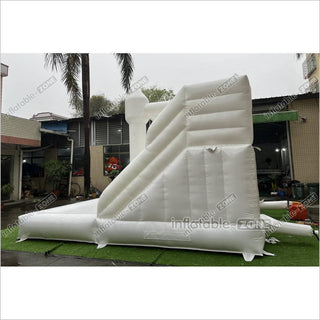 White Wedding Bouncy Castle With Slide Combo Inflatable Party Bounce House With Ball Pit Pool