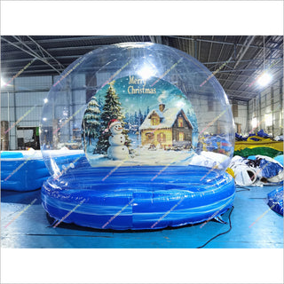 Winter Wonderland Inflatable Xmas Snow Globe Bubble Inflatable House With Tunnel Photo Booth Hire - Inflatable-Zone