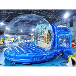 Winter Wonderland Inflatable Xmas Snow Globe Bubble Inflatable House With Tunnel Photo Booth Hire - Inflatable-Zone