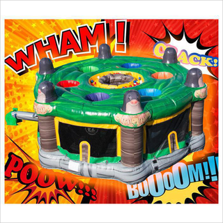 Green Funny Indoor Inflatable Whack - A - Mole Game For Children