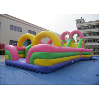 Colourful Big Bounce House Outdoor Games Bounce House Obstacle Course For Fun