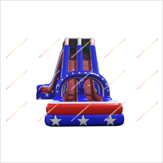 20 Foot American Flag Inflatable Water Slide Summer Blow Up Arch Double Lane Water Slide