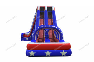 20 Foot American Flag Inflatable Water Slide Summer Blow Up Arch Double Lane Water Slide