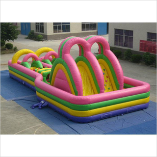 Colourful Big Bounce House Outdoor Games Bounce House Obstacle Course For Fun