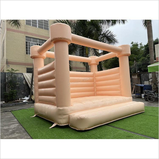 Pastel Peach Wedding Bounce House Castle , Inflatable Party Jumping Castle