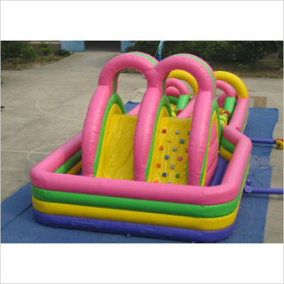 Colourful Big Bounce House Outdoor Games Bounce House Obstacle Course For Fun