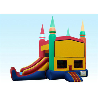 22Ft Rainbow Module Castle Inflatable Bouncer Combo With Digital Printing