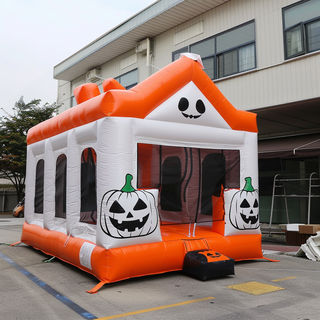 Fun Pumpkin Bounce House Halloween Jumpers Outdoor Kids Inflatable Bouncers Little Castle Soft Play