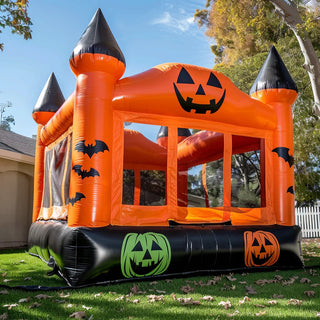 Halloween Pumpkin Theme Inflatable Jumping Castle Backyard Fun Bounce House For Party Outdoor Use