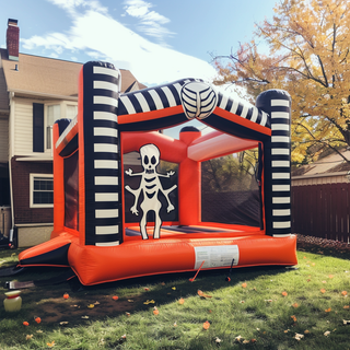 Inflatable Skeleton Bounce House Halloween Commercial Bouncy Castle Holiday Spooky Carnival Party