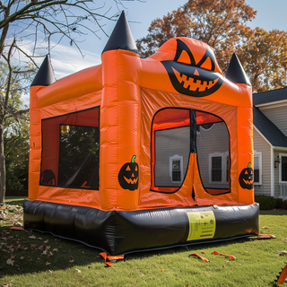 Backyard Halloween Party Inflatable Bouncy Castle Pumpkin Jumping Bouncer House Fun N Sun Inflatables