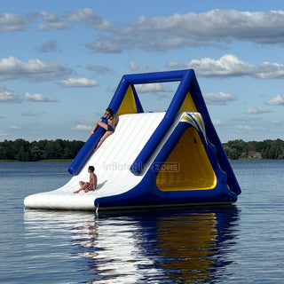 Gigantic Inflatable Triangle Water Slide Lake Water Bouncer Inflatable Floating Slide For Adults Kids