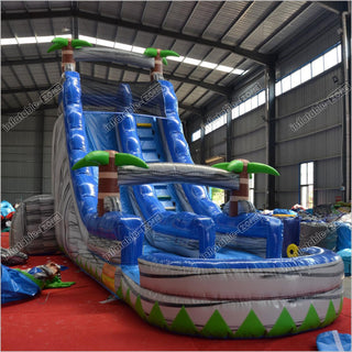 Inflatable Water Slide Pool Blow Up Waterslide Blower Splash Happy Inflatable  Pick Up Bouncy Castle