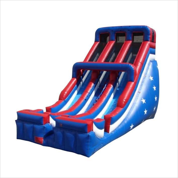 Double Lane Inflatable Waterslide And Climbing Giant Water Slide Party ...