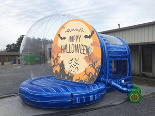 Halloween Haunted Snow Globe Inflatable Airquee Snow Globe Outdoor Inflatable Snow Globe With Blowing Snow