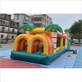 Commercial Kids And Adults Outdoor Inflatable Tropical Obstacle Course Playground Near Me