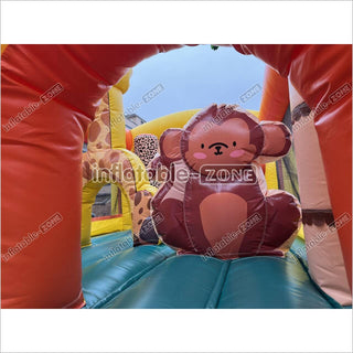 Commercial Kids And Adults Outdoor Inflatable Tropical Obstacle Course Playground Near Me