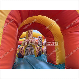 Commercial Kids And Adults Outdoor Inflatable Tropical Obstacle Course Playground Near Me