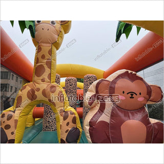 Commercial Kids And Adults Outdoor Inflatable Tropical Obstacle Course Playground Near Me