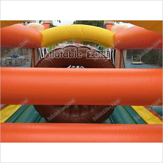 Commercial Kids And Adults Outdoor Inflatable Tropical Obstacle Course Playground Near Me